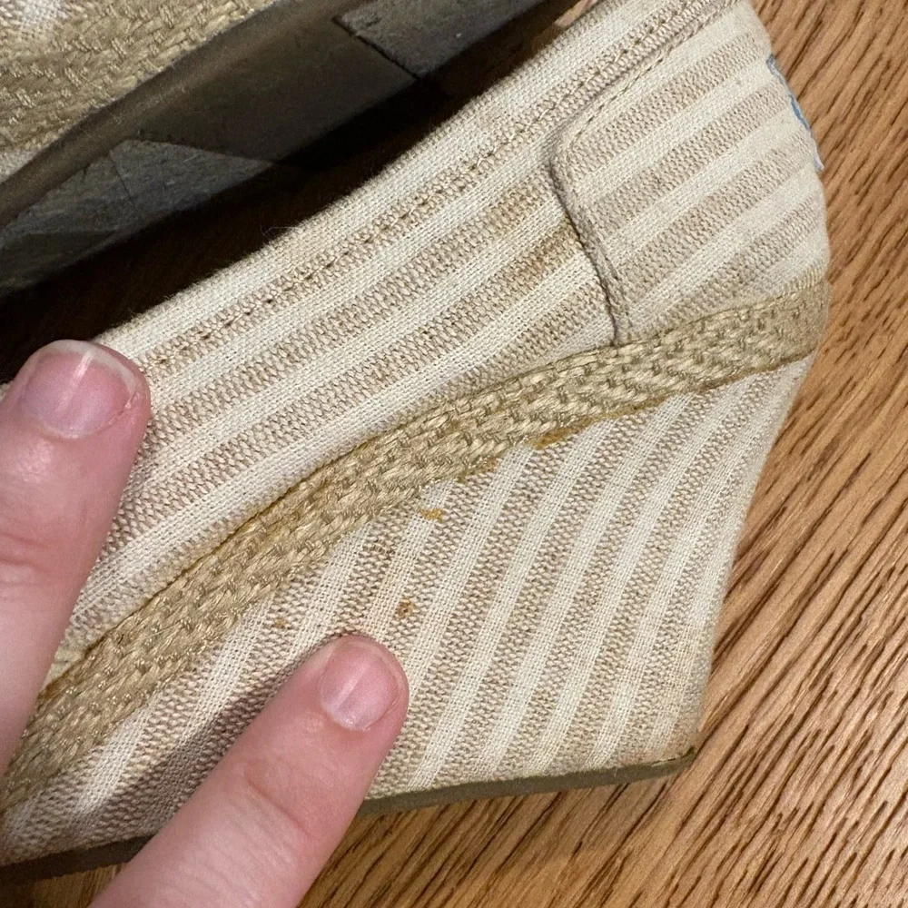 TOMS Women's Beige Peep Toe Shoes
